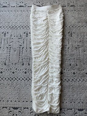 JLUXLABEL White Ruched Maxi Skirt
